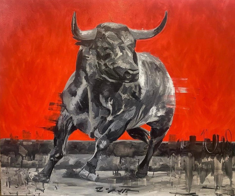 Toro Rojo I - Litografía - Enrique Zervin Arte Ecuestre